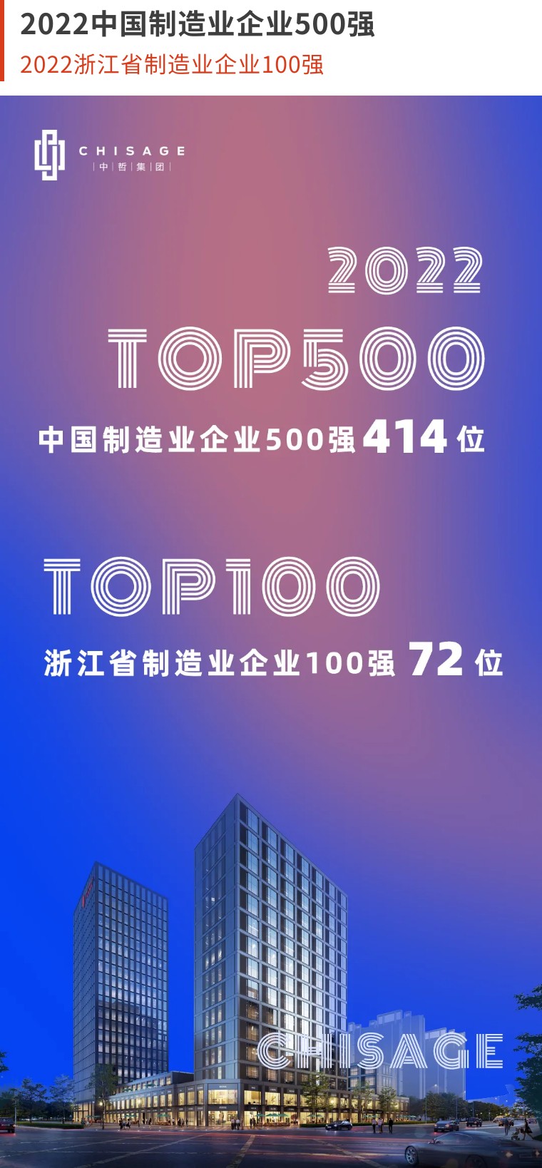 聚鑫汇集团｜大“势”发声：2022中国制造业企业500强！